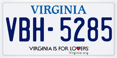 VA license plate VBH5285