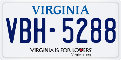 VA license plate VBH5288