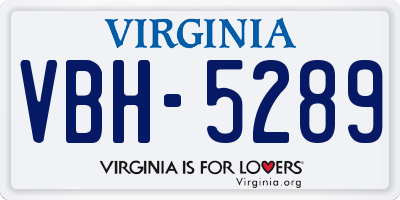 VA license plate VBH5289