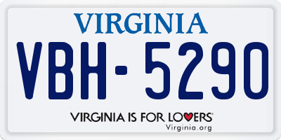 VA license plate VBH5290