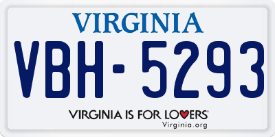 VA license plate VBH5293