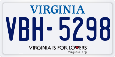 VA license plate VBH5298