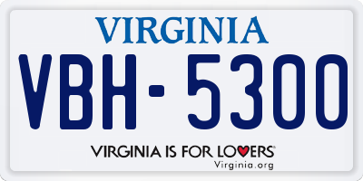 VA license plate VBH5300