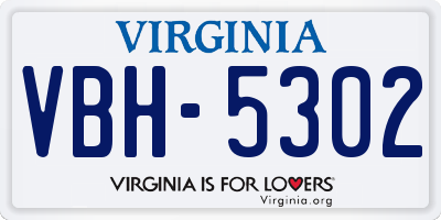 VA license plate VBH5302