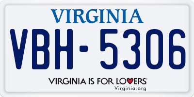 VA license plate VBH5306