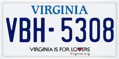 VA license plate VBH5308