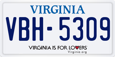 VA license plate VBH5309
