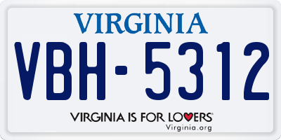VA license plate VBH5312