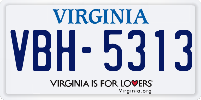 VA license plate VBH5313