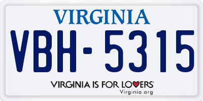VA license plate VBH5315