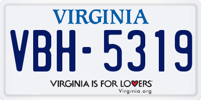 VA license plate VBH5319