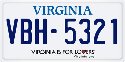 VA license plate VBH5321