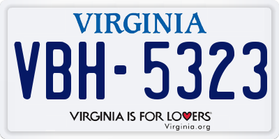 VA license plate VBH5323