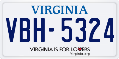 VA license plate VBH5324
