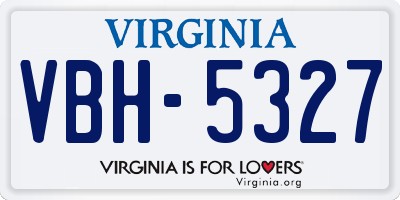 VA license plate VBH5327