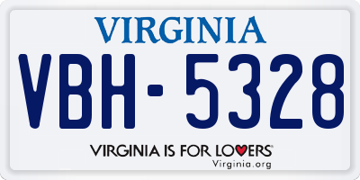 VA license plate VBH5328