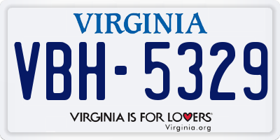 VA license plate VBH5329