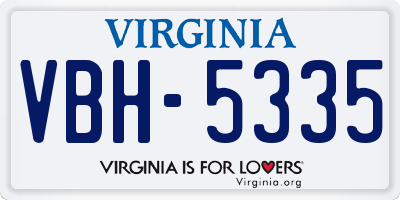 VA license plate VBH5335