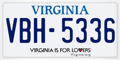 VA license plate VBH5336