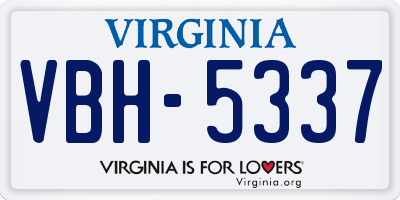 VA license plate VBH5337