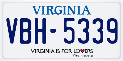 VA license plate VBH5339