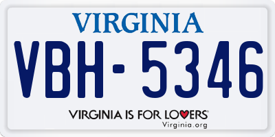 VA license plate VBH5346