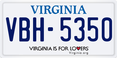 VA license plate VBH5350