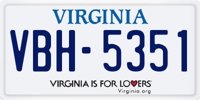 VA license plate VBH5351