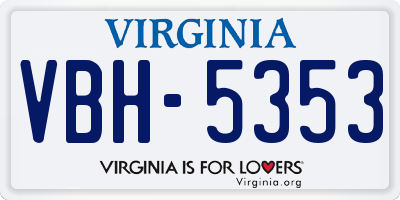 VA license plate VBH5353
