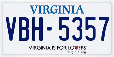 VA license plate VBH5357