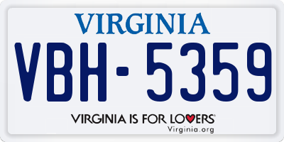VA license plate VBH5359