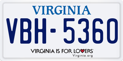 VA license plate VBH5360