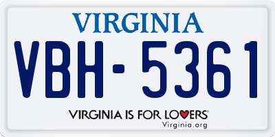 VA license plate VBH5361