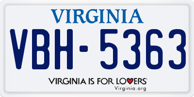 VA license plate VBH5363