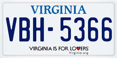 VA license plate VBH5366