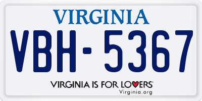 VA license plate VBH5367
