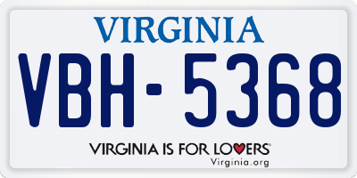 VA license plate VBH5368