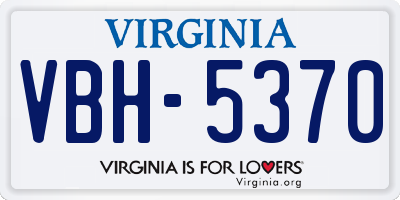 VA license plate VBH5370