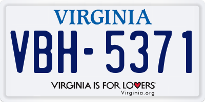 VA license plate VBH5371
