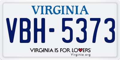 VA license plate VBH5373