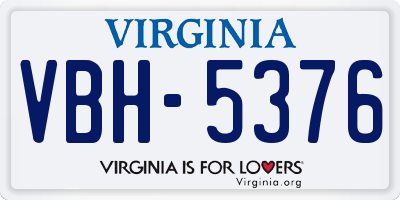 VA license plate VBH5376
