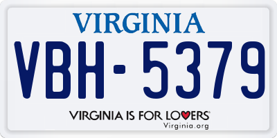 VA license plate VBH5379
