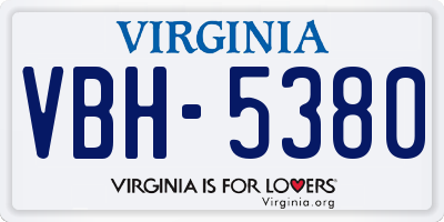 VA license plate VBH5380