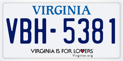 VA license plate VBH5381