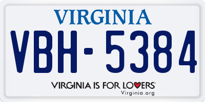 VA license plate VBH5384
