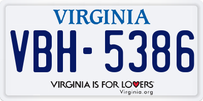 VA license plate VBH5386