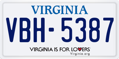 VA license plate VBH5387