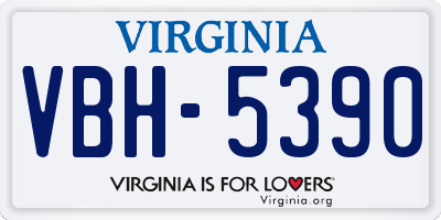 VA license plate VBH5390