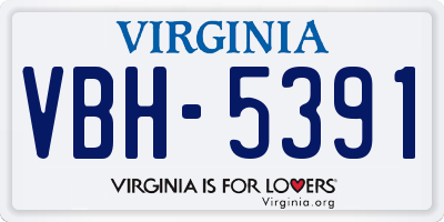 VA license plate VBH5391