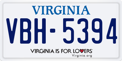 VA license plate VBH5394